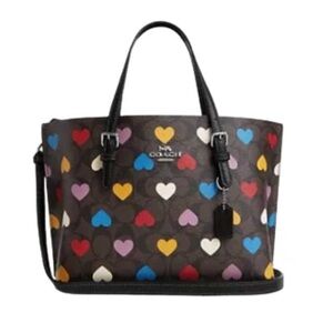 Coach Multicolor mollie small  tote Heart Print Women's Bag